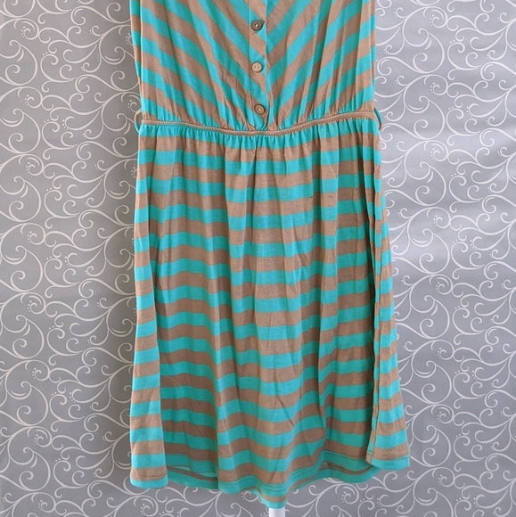 Edge Green & Tan Striped Sundress Medium - Picture 3 of 6